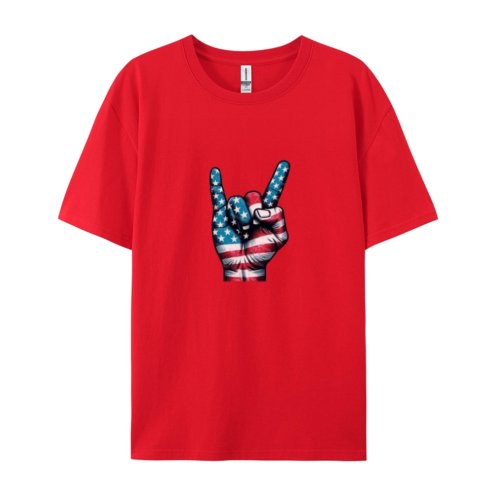 Mens Independence Day Victory Flag Print Graphic Tee