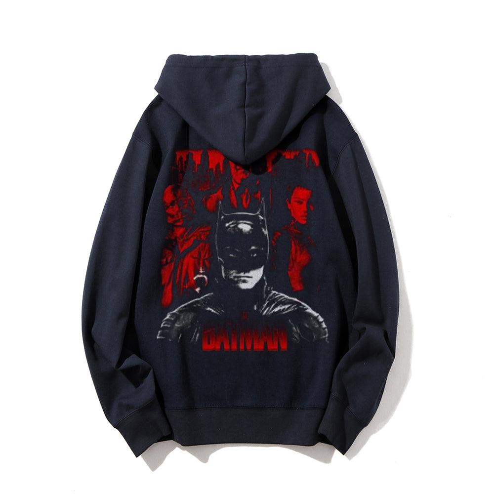 Mens Vintage Darkness Style Print Graphic Pullover With Kangaroo Pocket Hoodies