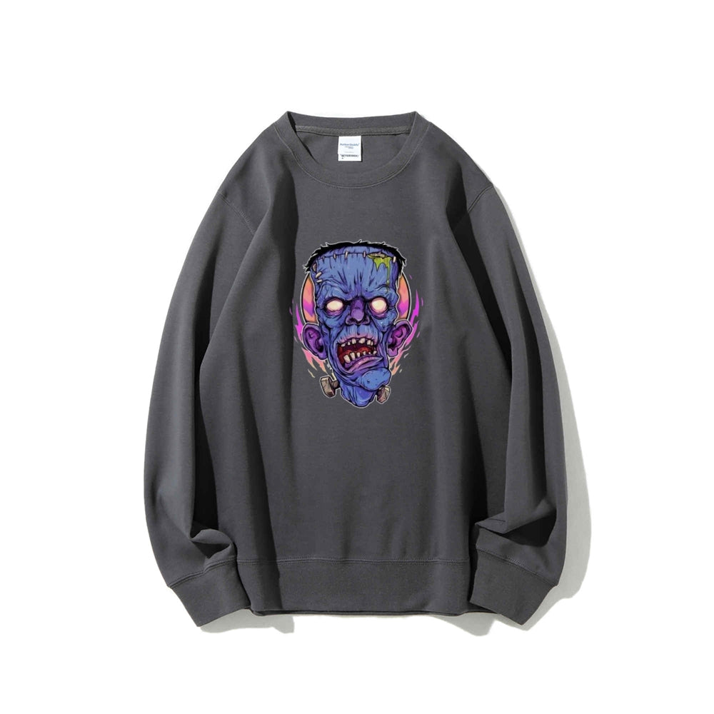 Mens Halloween Zombie Heads Graphic Sweatshirts