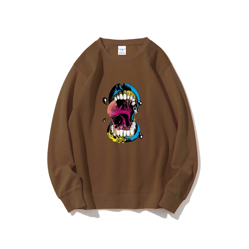 Mens Big Mouth Skull Graphic Sweatshirts