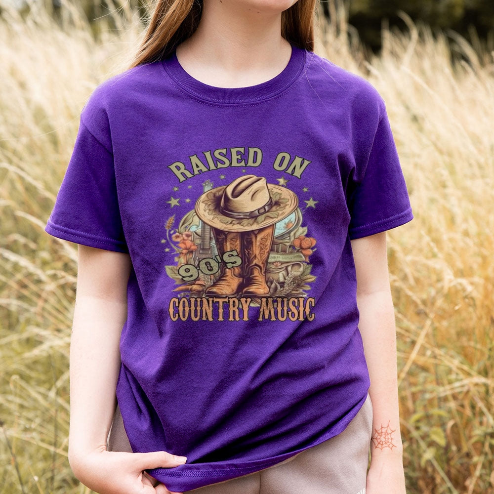 Women  Raised On Country Music Print Graphic T-shirt