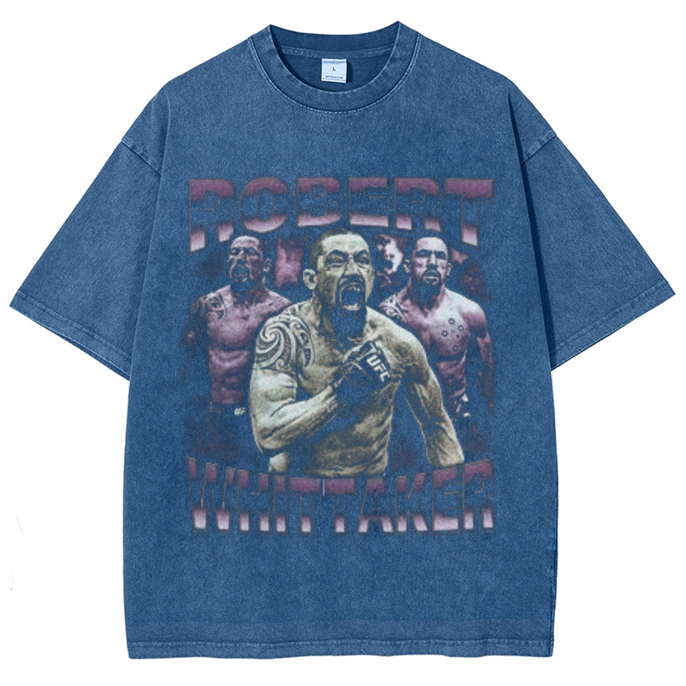 Unisex Vintage Robert Whittaker Graphic Short Sleeve Washed T-shirt