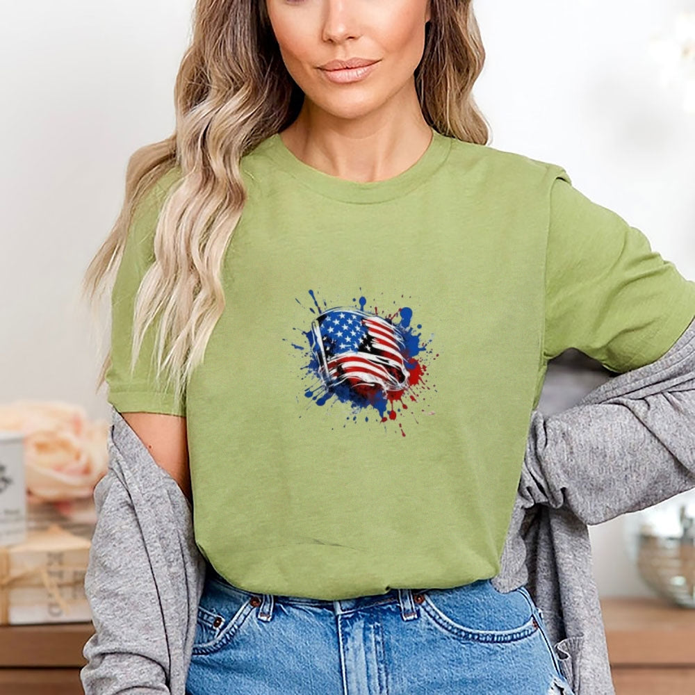 Women Flag Independence Day Stars Stripes T-shirt