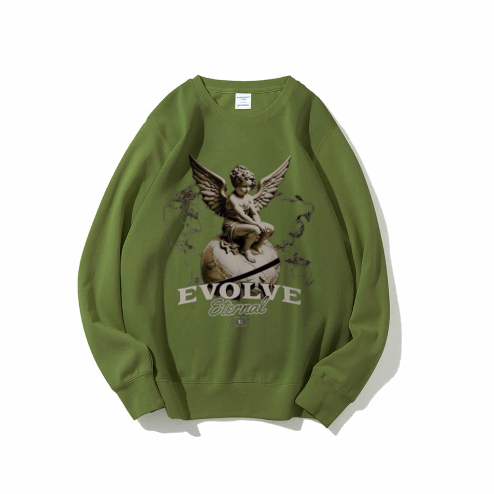 Women Vintage Evolve Angel Graphic Sweatshirts