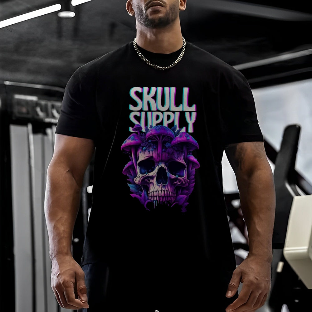 Mens Halloween Skull Supply Graphic Tee