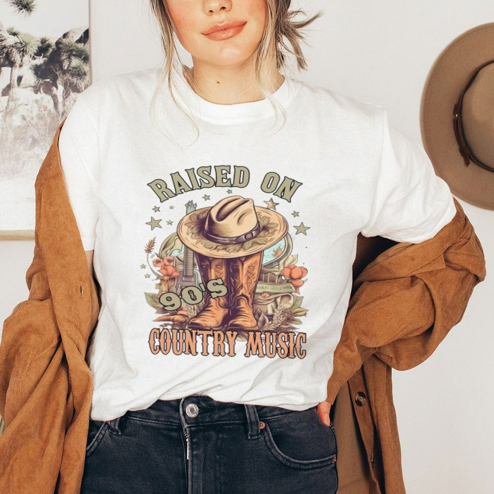 Women Raised On 90's Country Music Graphic T-shirt