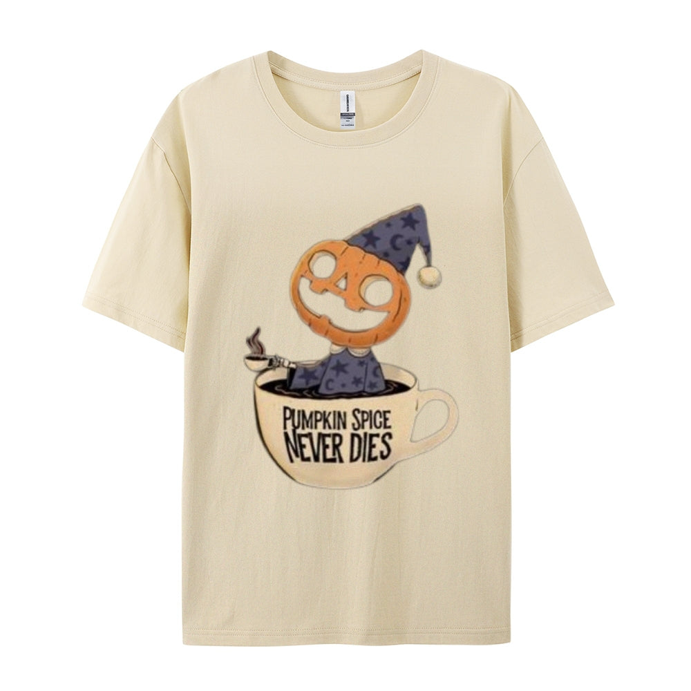 Mens Pumpkin Spice Never Dies Graphic Tee