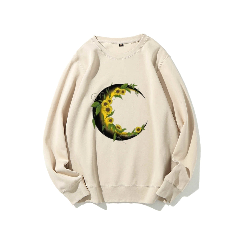 Women Sunflower Moon Graphic Sweatshirts