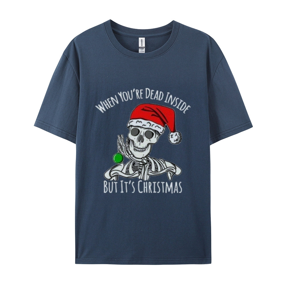 Mens Christmas Skull Graphic Tee