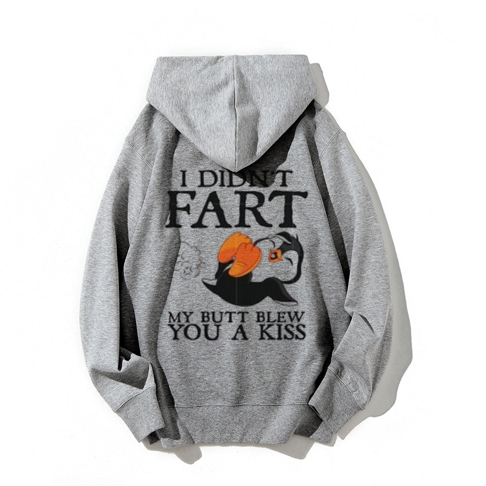 I Didn't Fart Funny Letter Graphic Pullover With Kangaroo Pocket Hoodies