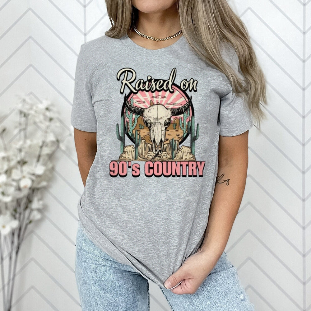 Women Raised On 90's Country Print Graphic T-shirt