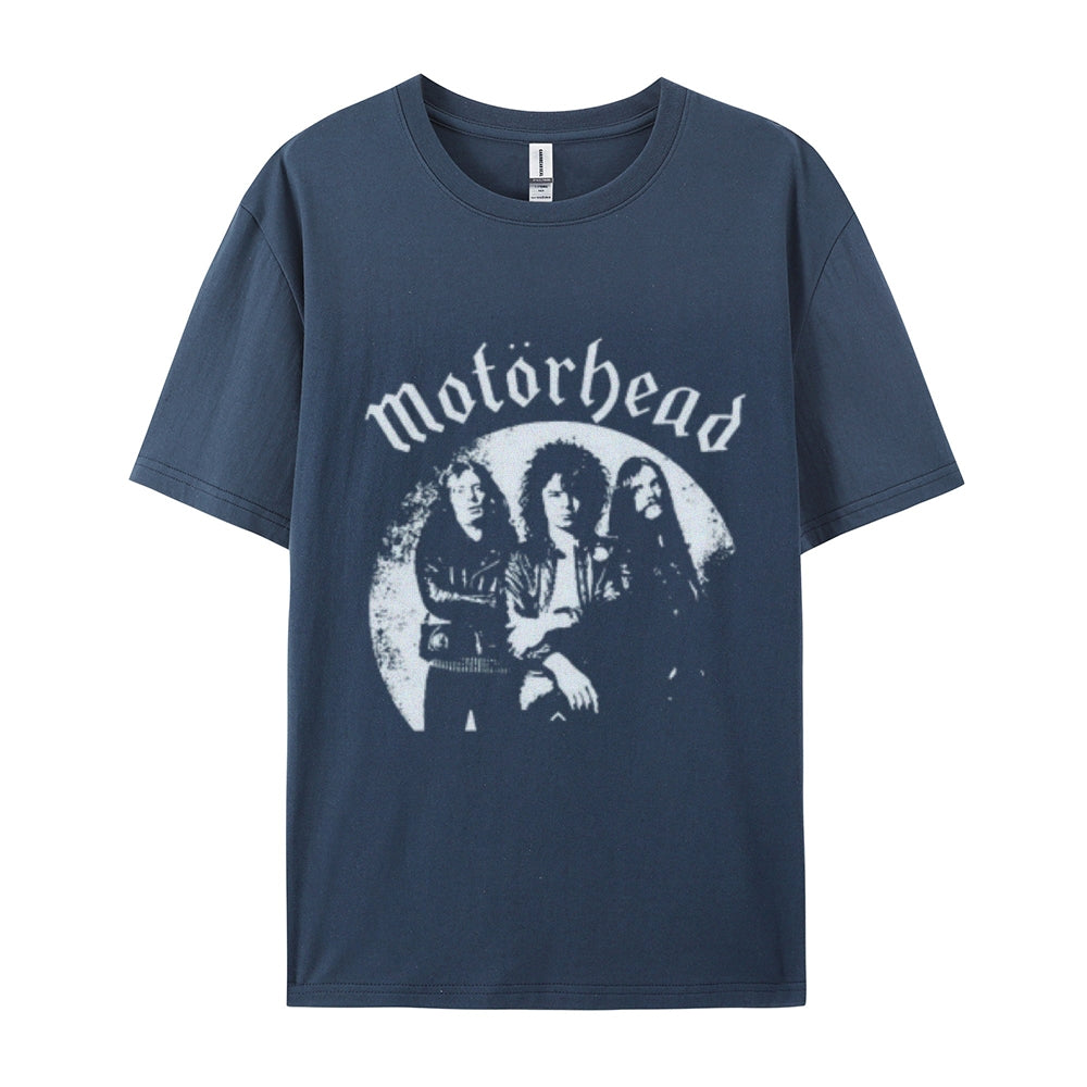 Mens Vintage The MotorHead Rock Band Print Cotton Short Sleeve Casual Graphic T-shirt