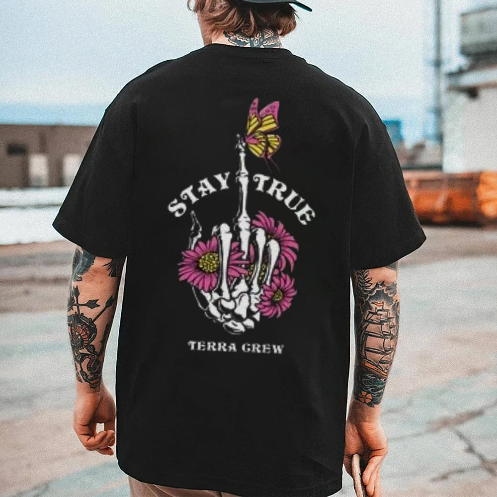 Mens STAY TURE Skull Graphic Tee