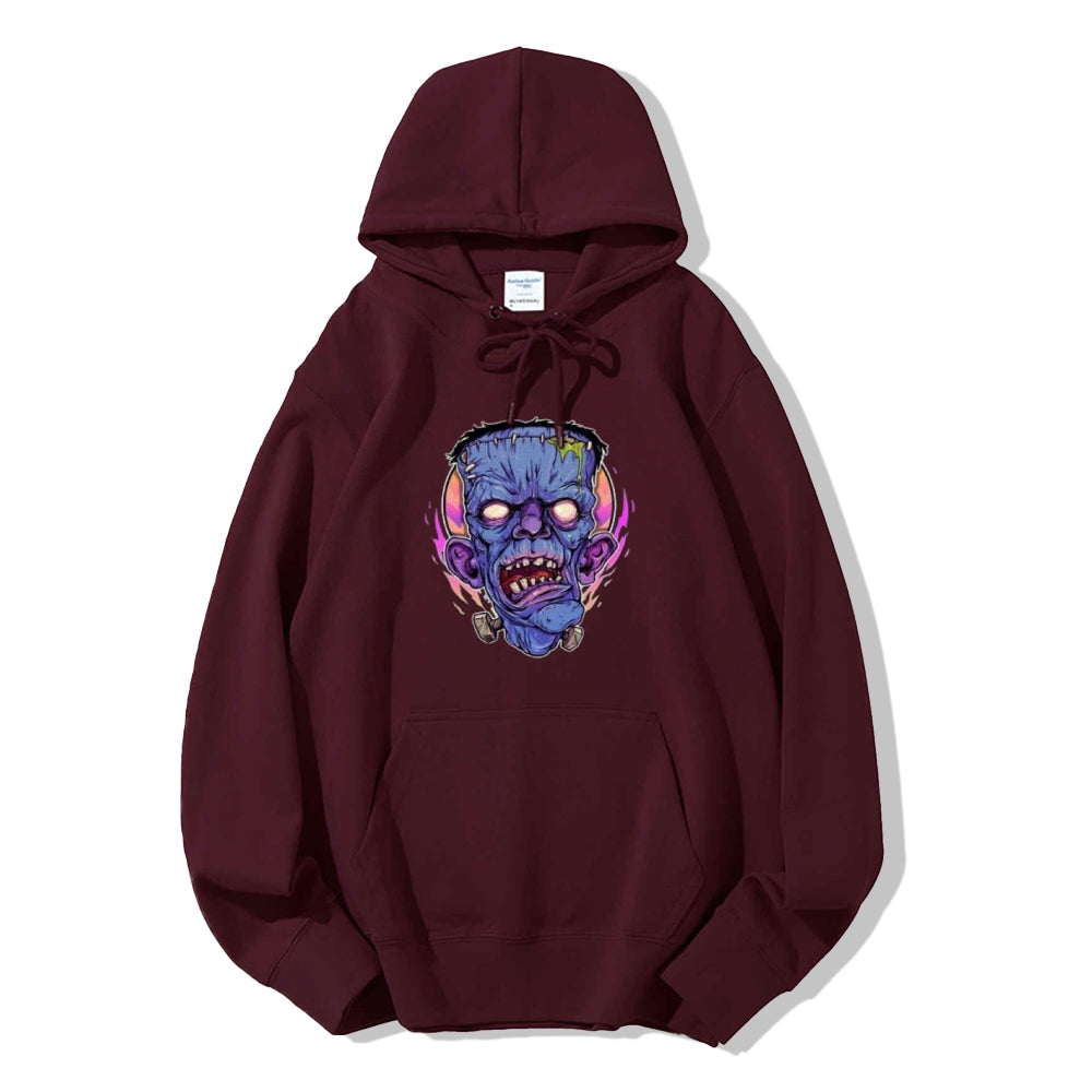 Mens Halloween Zombie Heads Graphic Hoodies