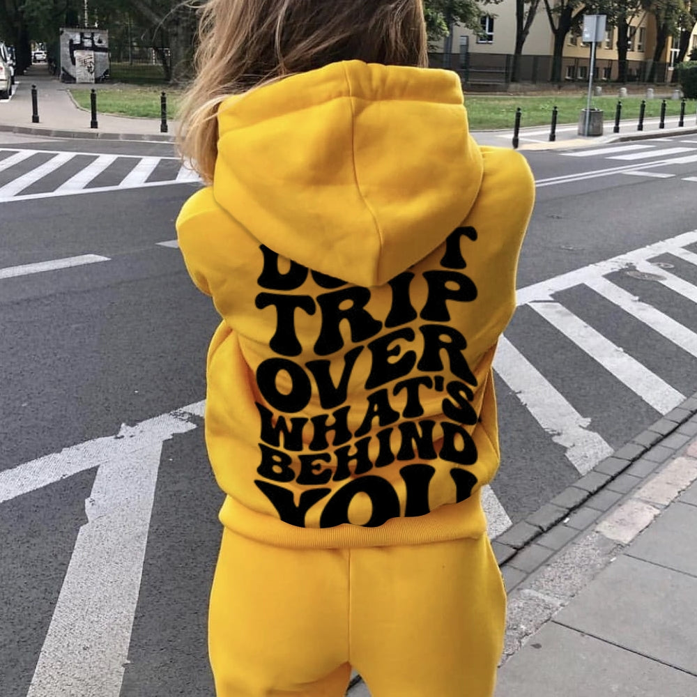 Women DON'T TRIP OVER WHAT'S BEHIND YOU Graphic Hoodies