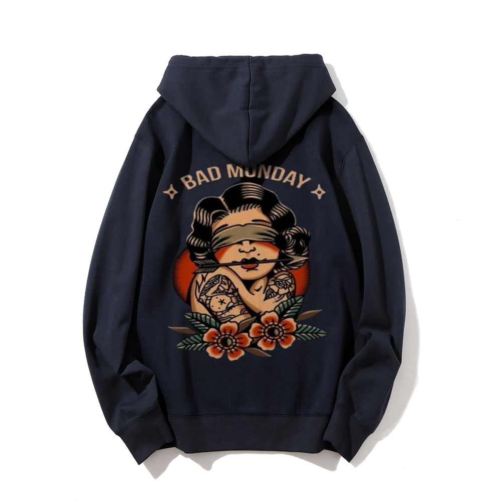 Mens BAD MONEY Beauty Girls with Flower Graphic Hoodies