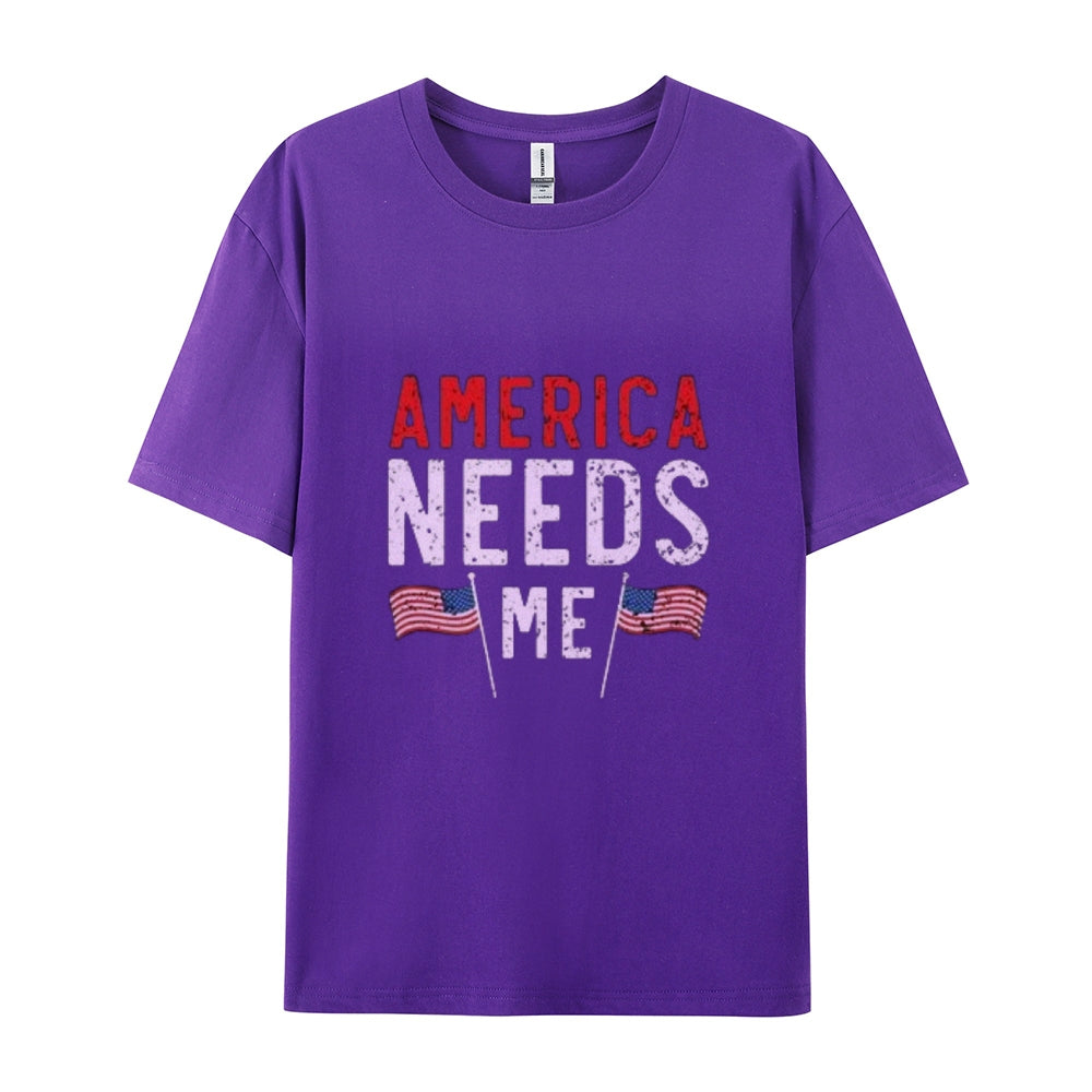 AMERICA NEEDS ME Mens Flag Print Tee