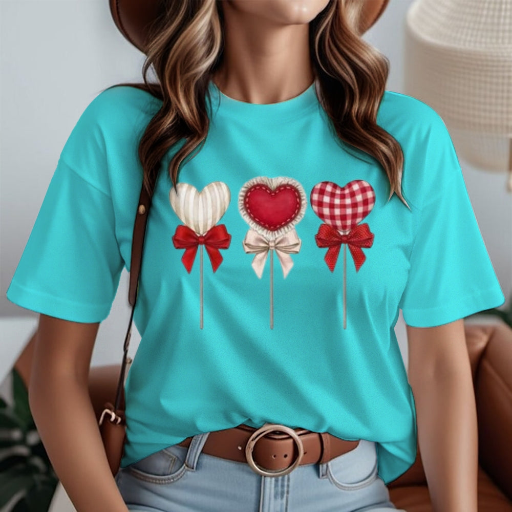 Women Happy Valentine's Day Print Graphic T-shirt