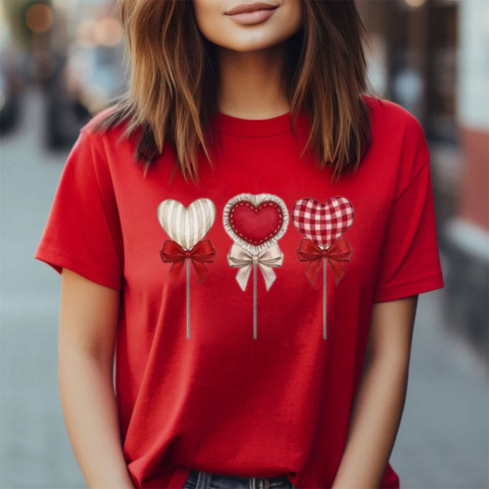 Women Happy Valentine's Day Print Graphic T-shirt