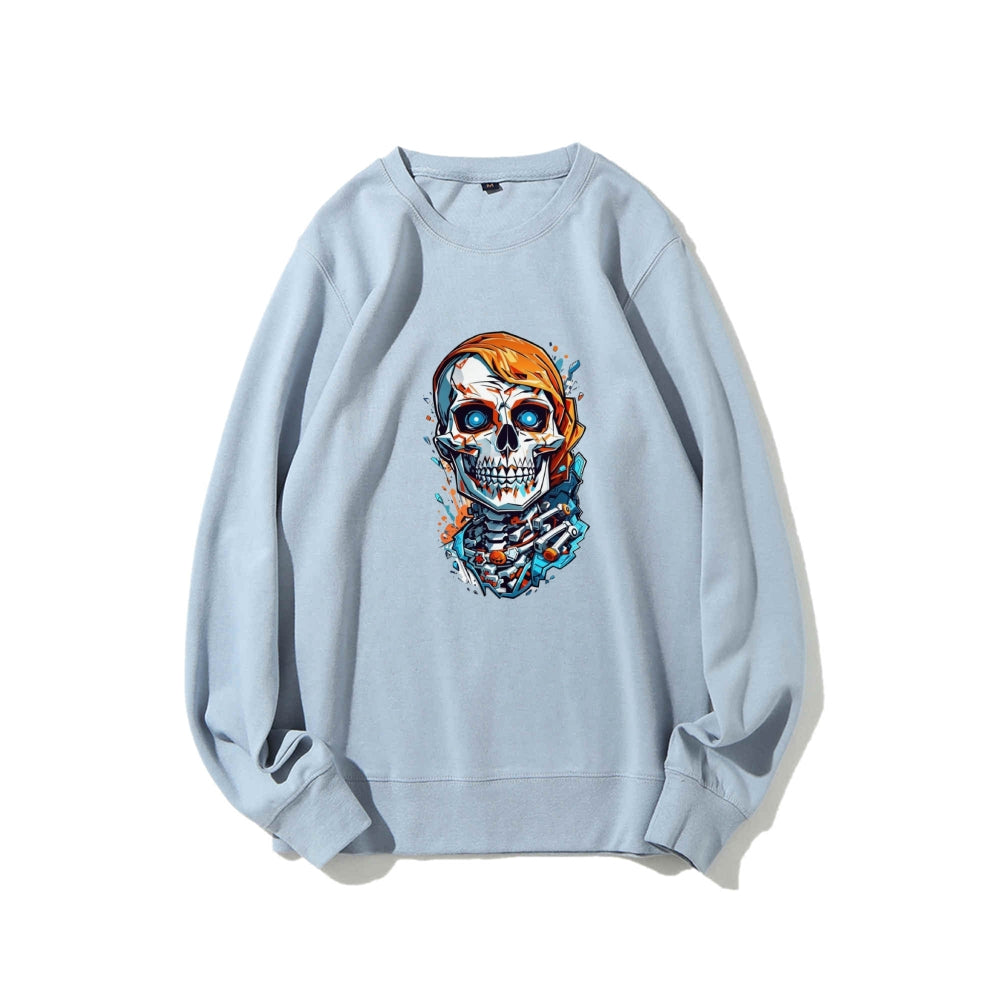 Mens Graffiti Skull Head Graphic Sweatshirts