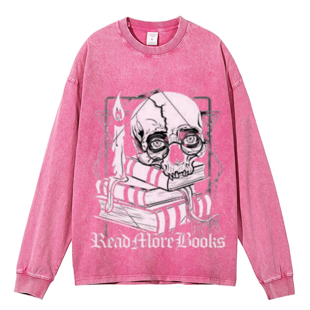 Oversized Vintage Washed Read More Books Graphic Sweatshirt