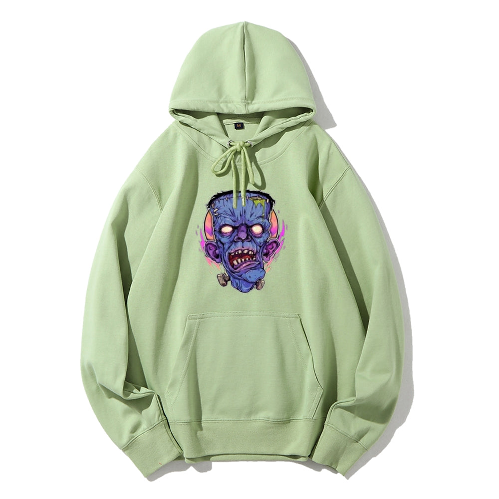 Mens Halloween Zombie Heads Graphic Hoodies