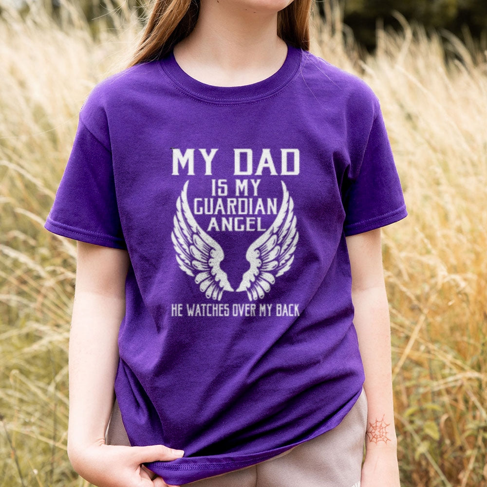 Women My Dad Is My Custom Angel Print Graphic T-shirt