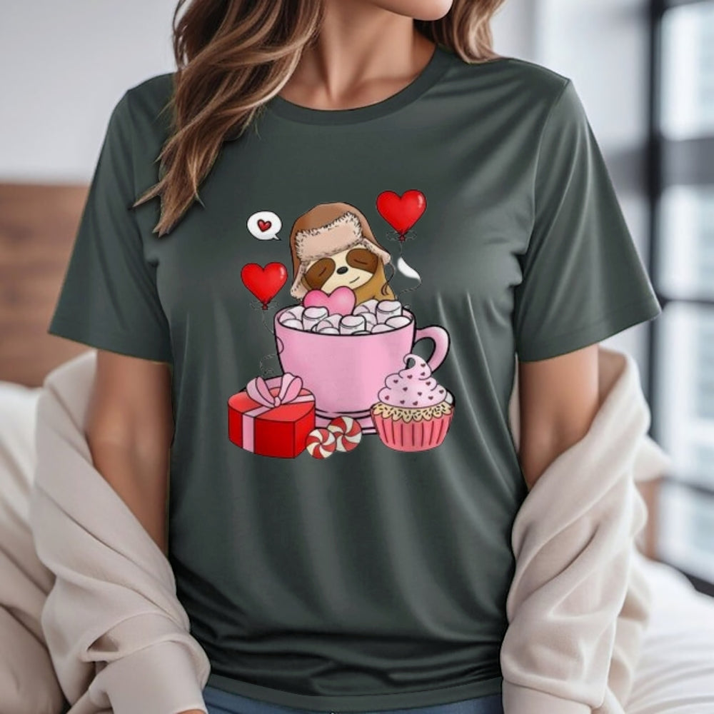 Women Happy Valentine's Day Print Graphic T-shirt