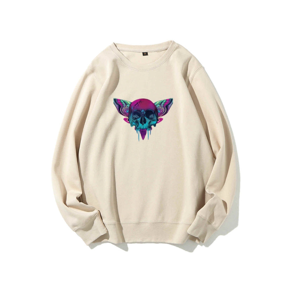 Mens A Skull with Butterflies Graphic Sweatshirts