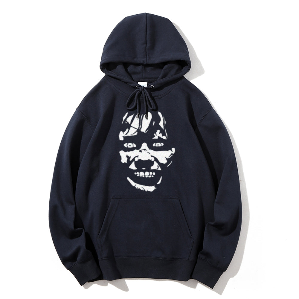 Mens Horror Portrait Face Graphic Pullover Hoodies