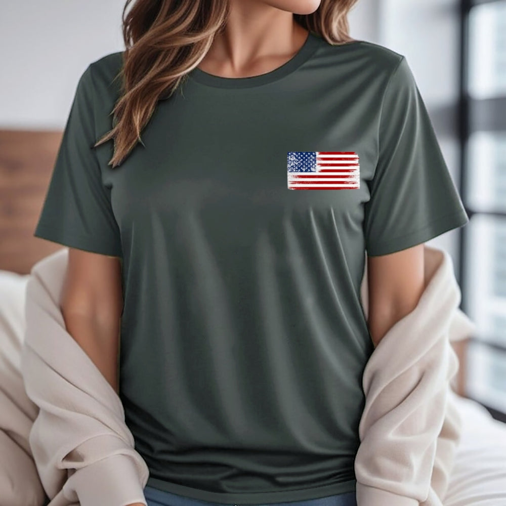 Women American Flag Print T-shirt