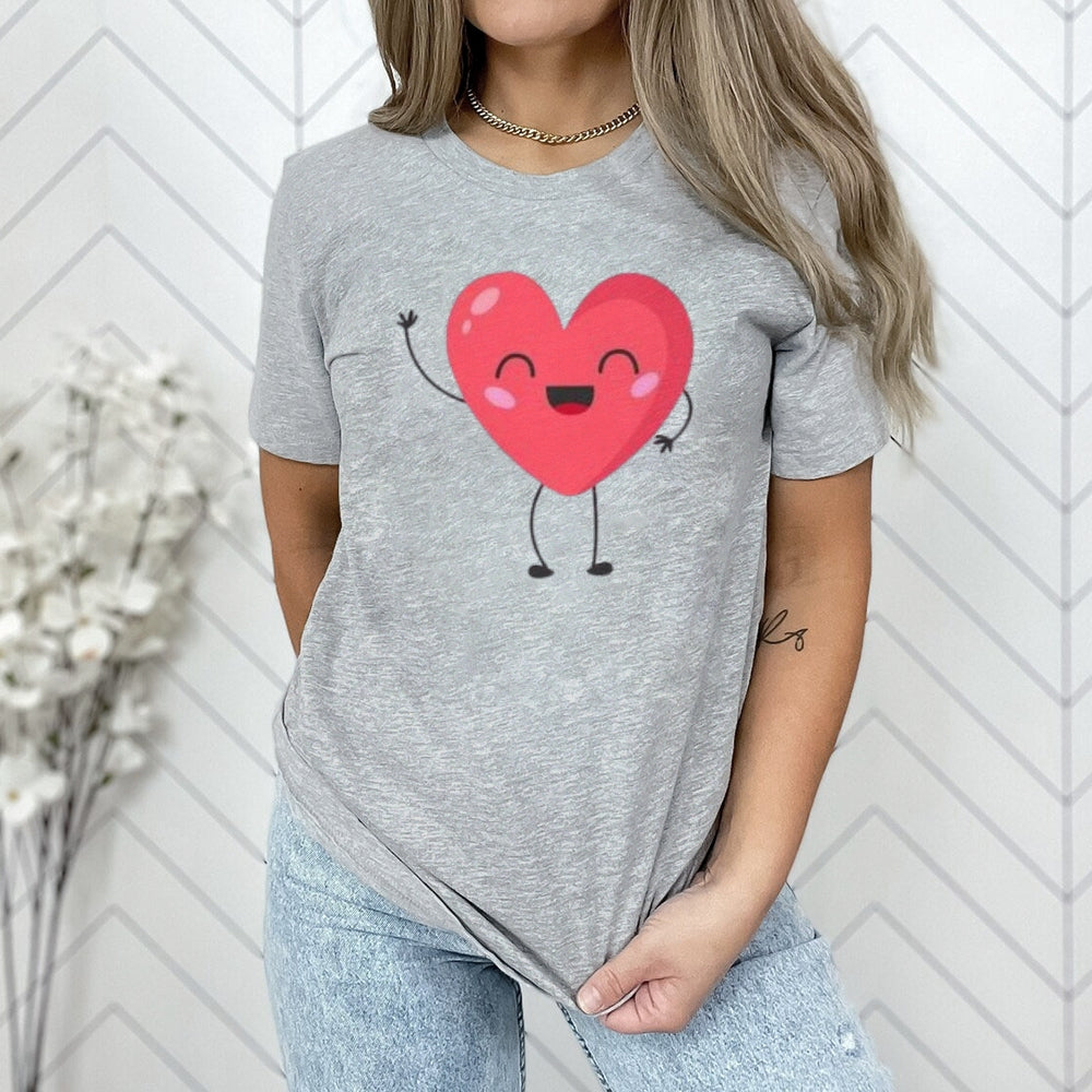 Women Love Pink Heart Valentine's Day Print  Graphic T-shirt