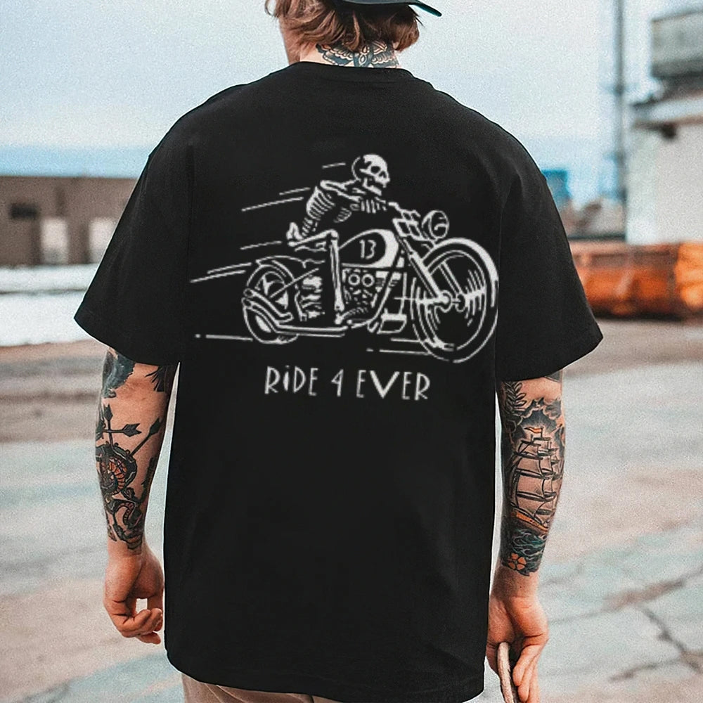 Mens RIVE 4 EVER Motorcycle Graphic Tee