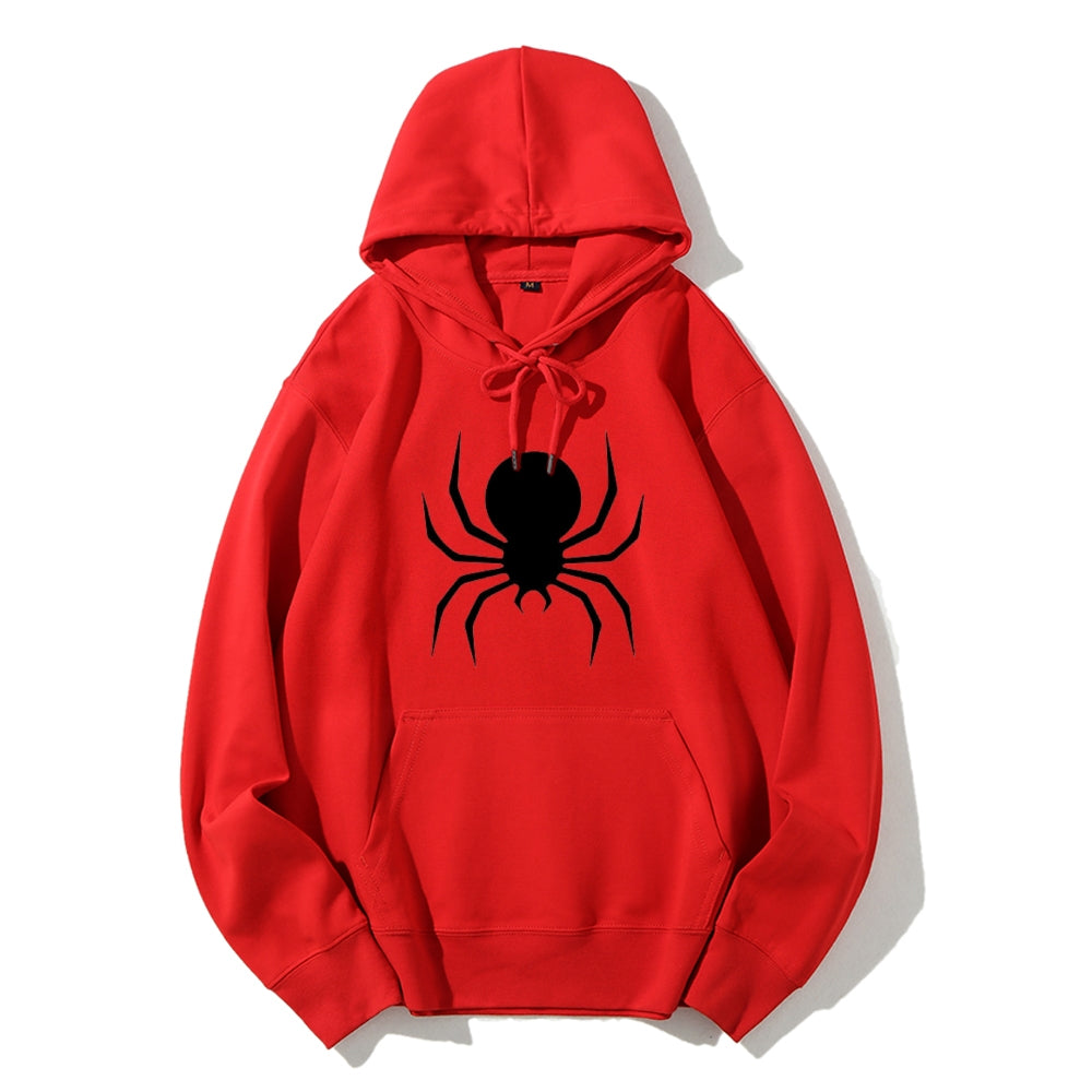 Mens Black Spider Graphic Hoodies