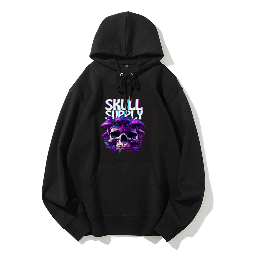 Mens Halloween Skull Supply Graphic Hoodies