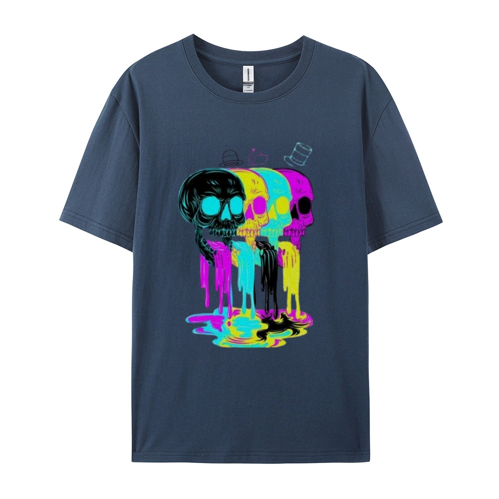 Mens Four Head Drunken Skull Graphic Tee