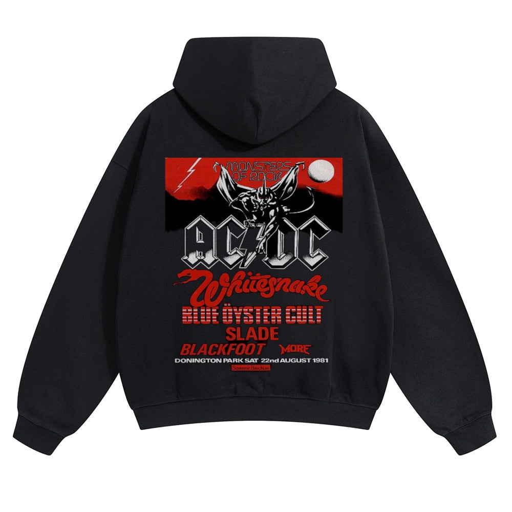 Mens Vintage ACDC Rock Band Hoodies