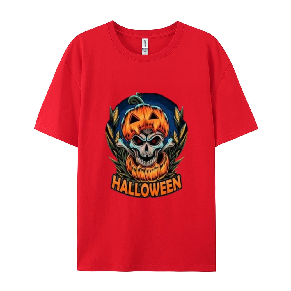 Mens Halloween Pumpkin Head Graphic Tee