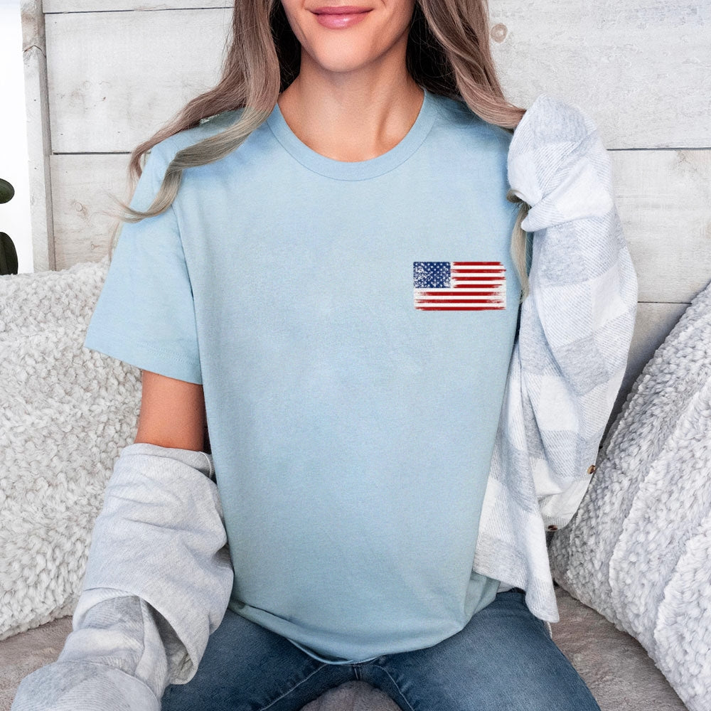 Women American Flag Print T-shirt