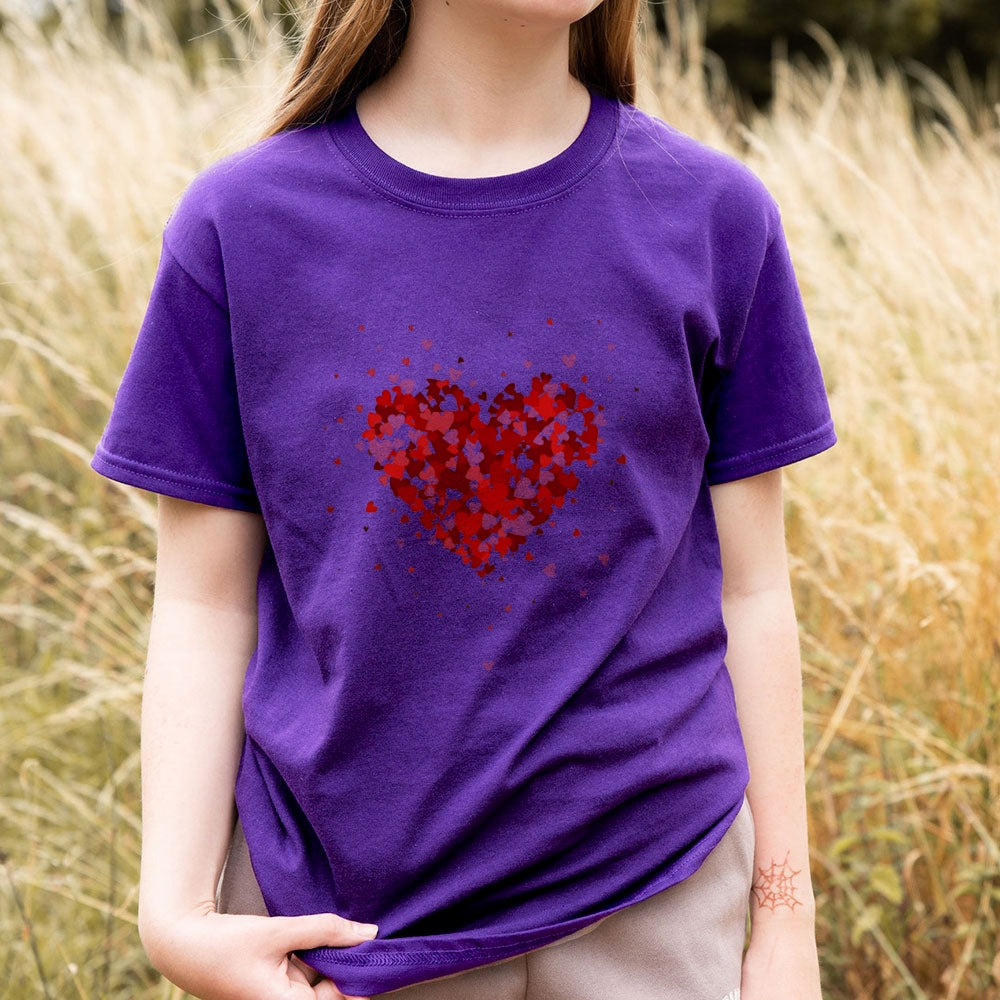 Women Valentine's Day Love Red Heart Print Graphic T-shirt