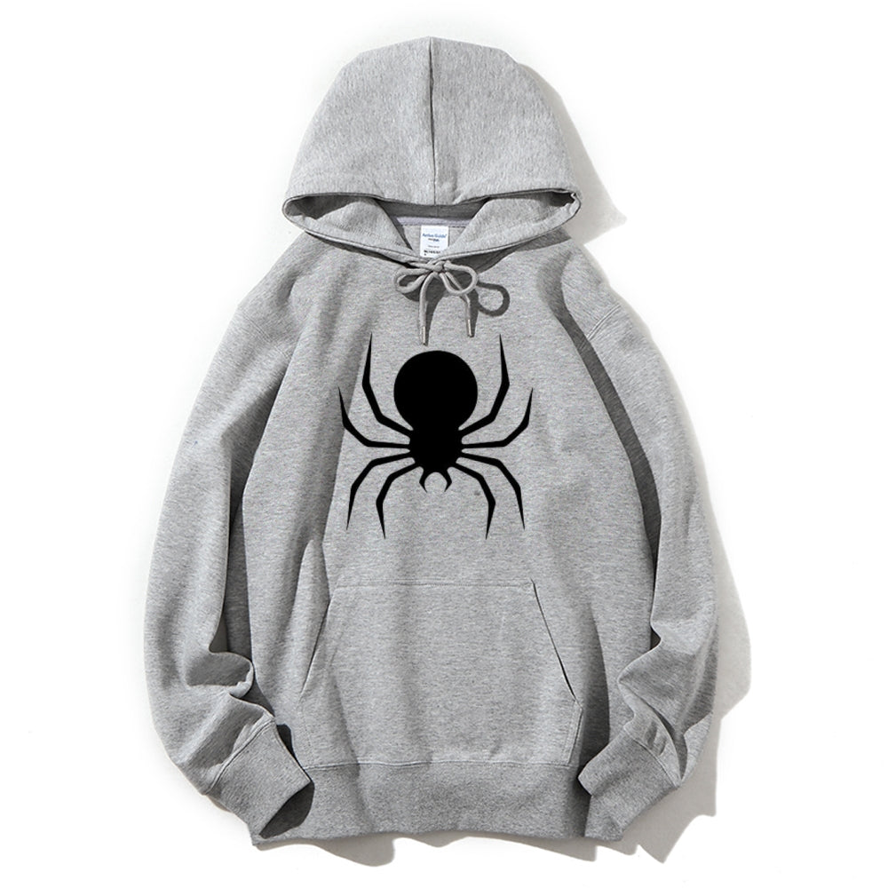 Mens Black Spider Graphic Hoodies