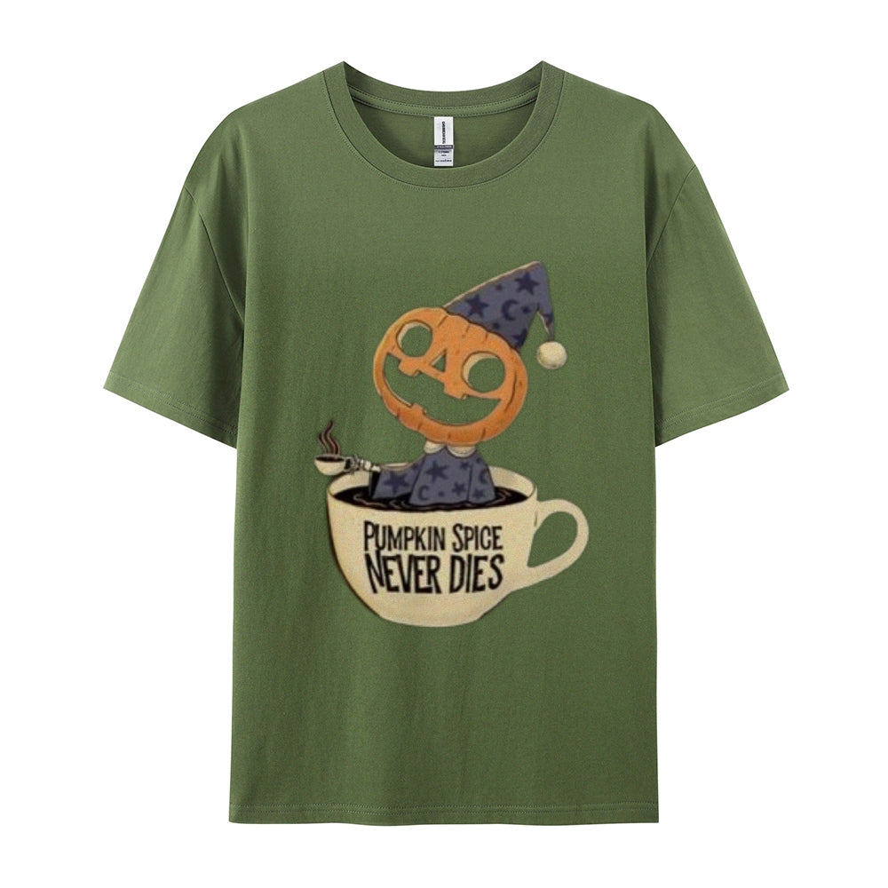 Mens Pumpkin Spice Never Dies Graphic Tee