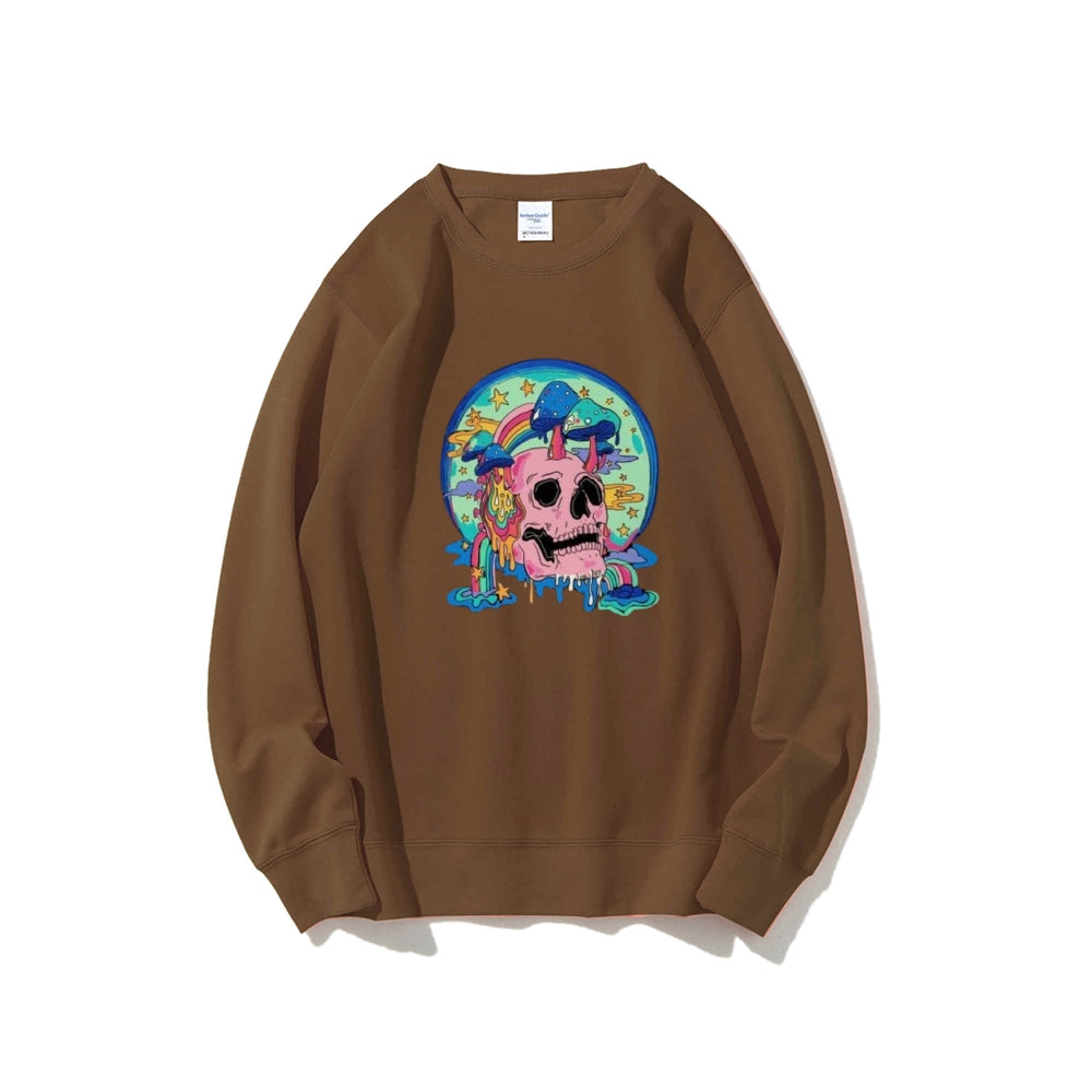 Mens Skull with Magic Mushroom Graphic Sweatshirts