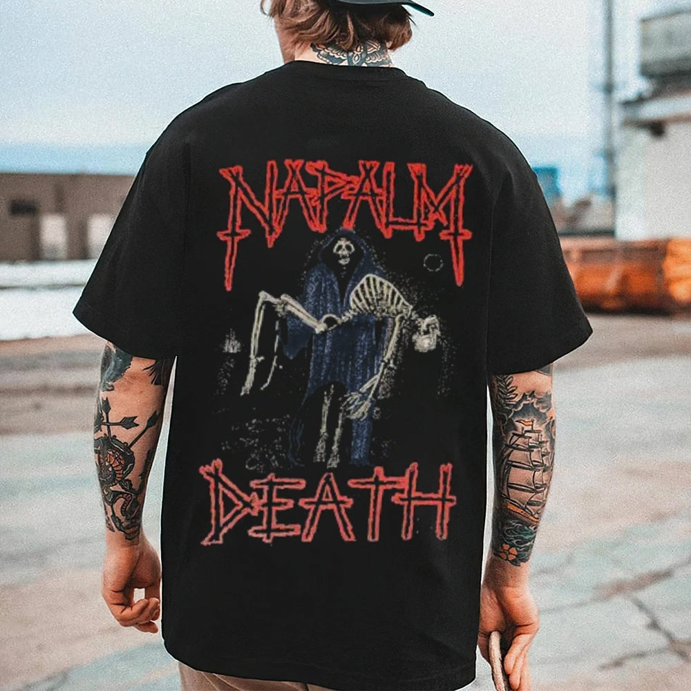 Mens Vintage Napalm Death Darkness Style Print  Graphic Tee