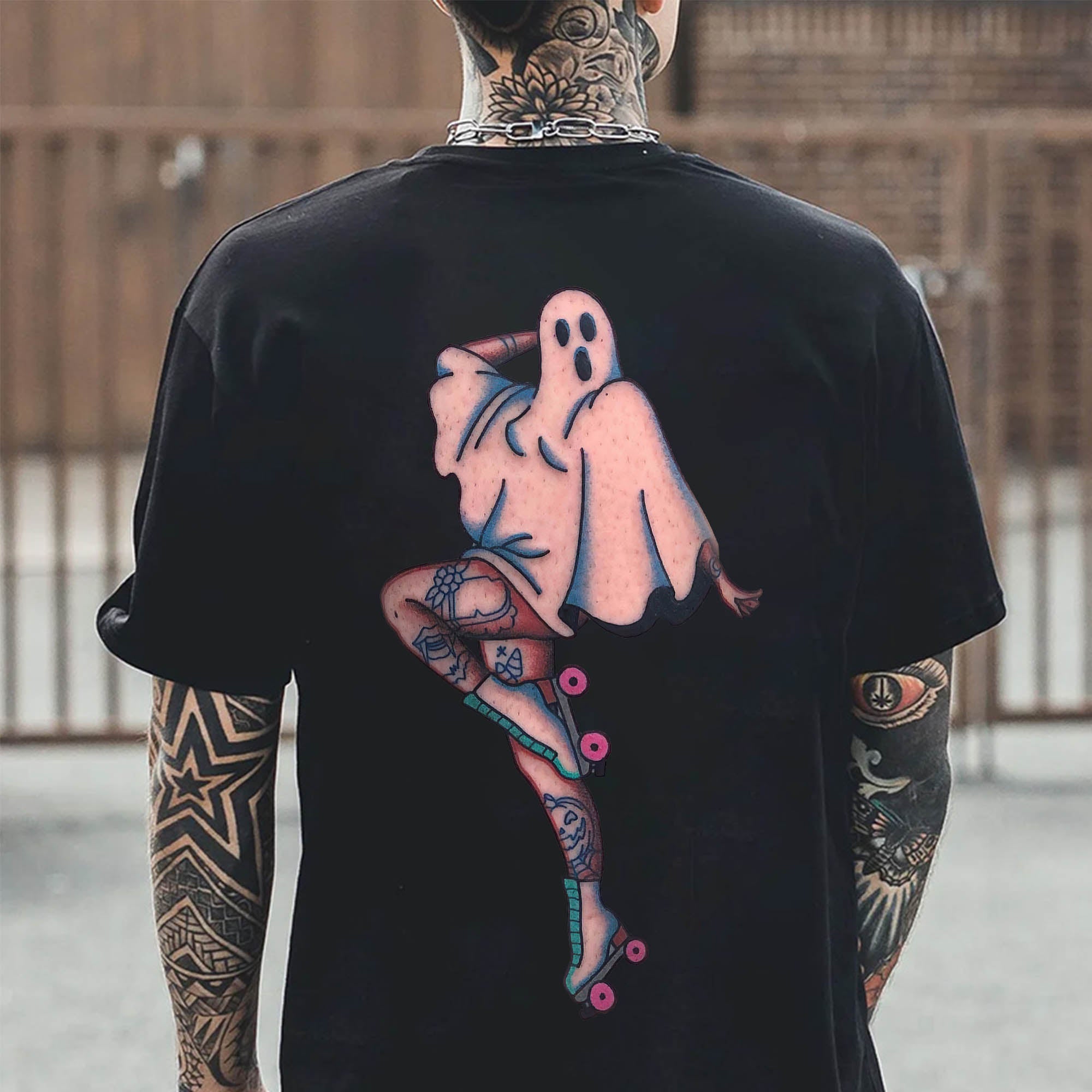 Skate Sexy Ghost Printed Men's T-shirt