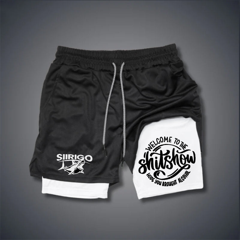 WELCOME TO THE SHITSHOW Letter GYM PERFORMANCE SHORTS