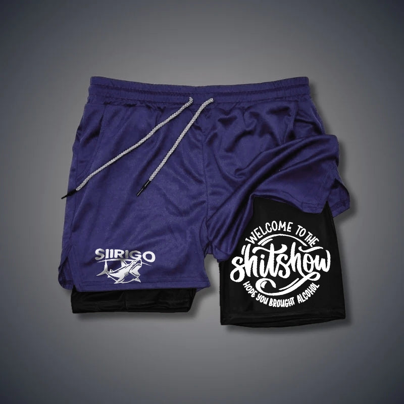 WELCOME TO THE SHITSHOW Letter GYM PERFORMANCE SHORTS