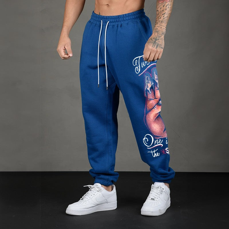 TWO IN THE PINK, ONE IN THE STINK Sexy Letter GRAPHIC PRINT JOGGERS