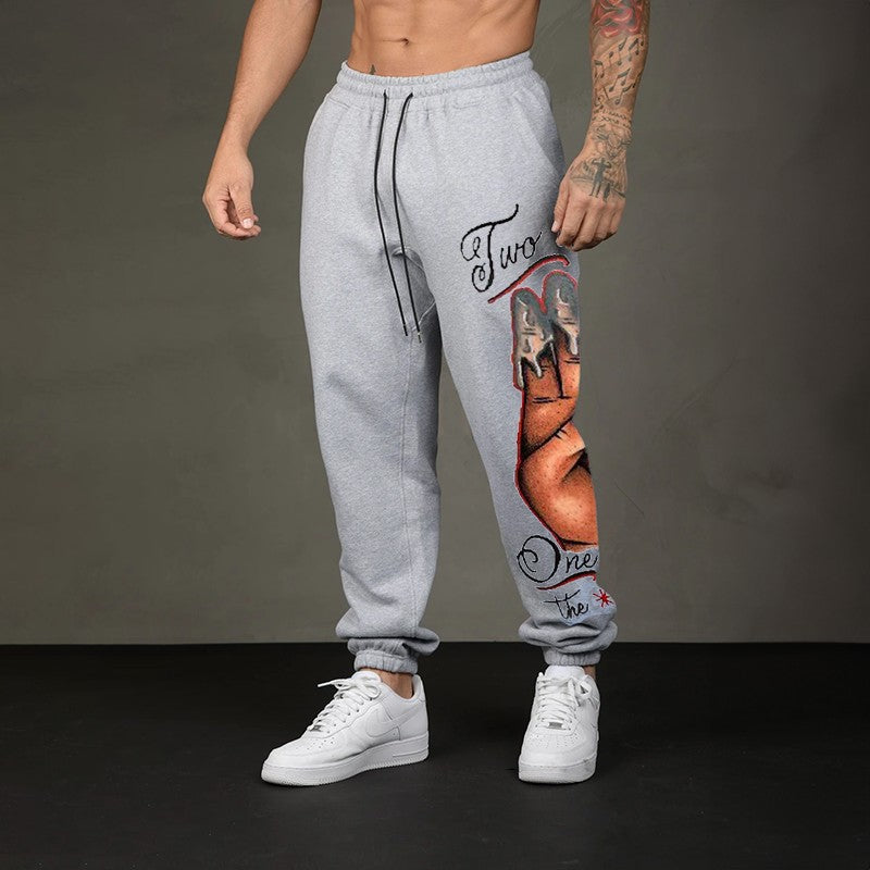 TWO IN THE PINK, ONE IN THE STINK Sexy Letter GRAPHIC PRINT JOGGERS