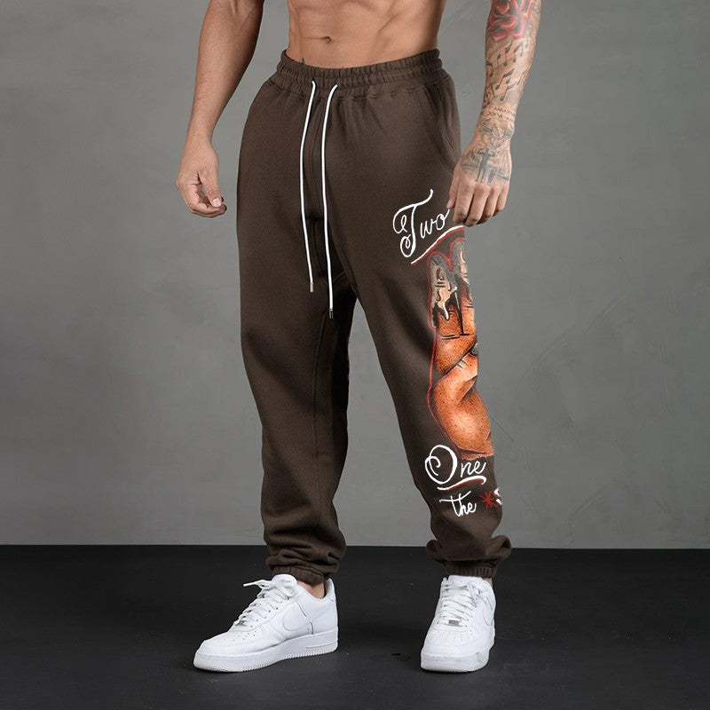 TWO IN THE PINK, ONE IN THE STINK Sexy Letter GRAPHIC PRINT JOGGERS